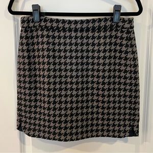 J.Crew Factory Shirttail Mini Skirt Charcoal Grey & Black Houndstooth NWT Size 2